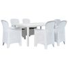 vidaXL 7-delige Tuinset rattan-look kunststof wit