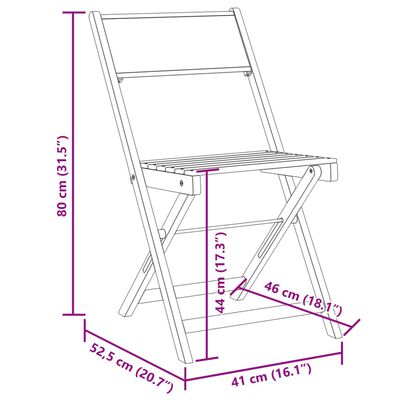 vidaXL 3-delige Bistroset stof en massief hout taupe