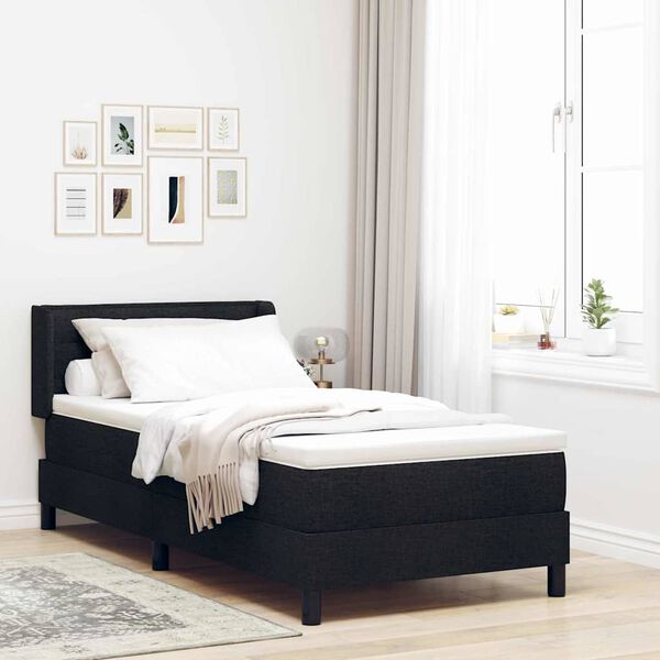 vidaXL Boxspringbed met matras met matras Zwart 90 x 190 cm