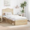 vidaXL Bedframe Sonoma Eiken 75 x 190 cm Massief grenenhout