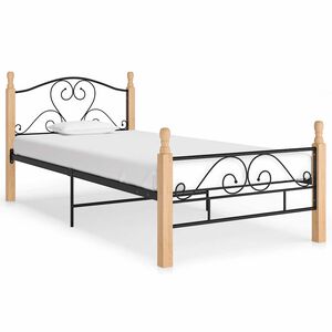 vidaXL Bedframe metaal zwart 90x200 cm
