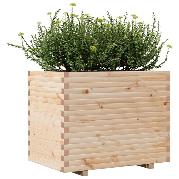 vidaXL Plantenbak 90x60x72,5 cm massief grenenhout