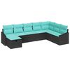 vidaXL Tuin Sofa Set met kussen 8 pcs Zwart Poly riet