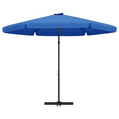vidaXL Parasol met stalen paal 300 cm azuurblauw