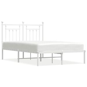 vidaXL Bedframe met hoofdbord metaal wit 120x190 cm