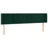 vidaXL Hoofdbord met randen 183x16x78/88 cm fluweel donkergroen