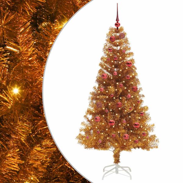 vidaXL Kerstboom met 150 LED met standaard Goud 150 cm PET