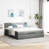 vidaXL Ottoman bed met matras 160x200cm stof donkergrijs