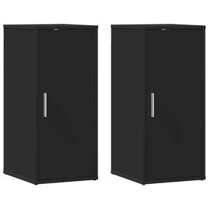 vidaXL Schoenenkasten 2 st 32x35x70 cm spaanplaat zwart