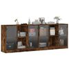 vidaXL Boekenkast met deuren 204x37x75 cm hout gerookt eikenkleurig