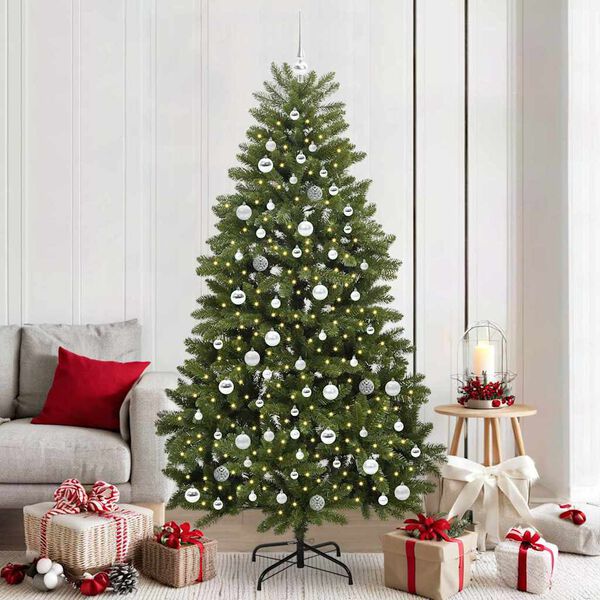 vidaXL Kunstkerstboom met 300 LED Groen 210 cm PVC en Metaal