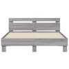 vidaXL Bedframe met hoofdeinde en LED grijs sonoma eiken 150x200 cm