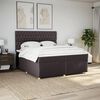 vidaXL Boxspring met matras stof donkerbruin 200x200 cm