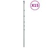 vidaXL Schuttingpalen 15 st 120 cm gegalvaniseerd staal zilverkleurig