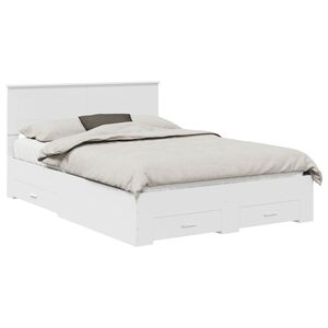 vidaXL Bedframe met hoofdeinde met lade Wit 150 x 200 cm Bewerkt hout