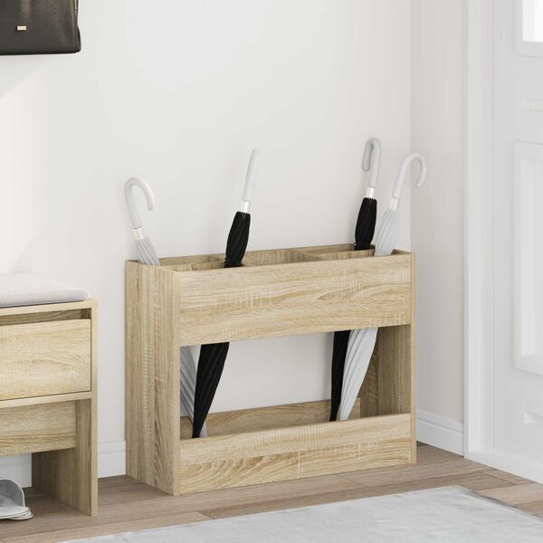 vidaXL Paraplu Standaard Sonoma Eiken 65 x 24 x 50 cm Bewerkt hout