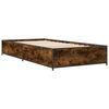 vidaXL Bedframe bewerkt hout en metaal gerookt eikenkleurig 90x200 cm