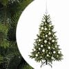 vidaXL Kunstkerstboom met kerstbal 120 cm 150 LED's Warmwit