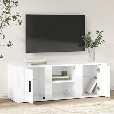 vidaXL Tv-meubel 100x31,5x35 cm bewerkt hout hoogglans wit