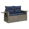 vidaXL 6-delige Loungeset met kussens poly rattan acacia grijs