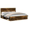 vidaXL Bedframe Gerookt eiken 200 x 200 cm Massief grenenhout