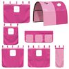 vidaXL Kinderhoogslaper met tunnel 90x190 cm massief grenenhout roze