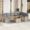 vidaXL Tuin Sofa Set met kussen 9 pcs beige en lichtgrijs