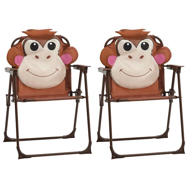 vidaXL 3-delige Bistroset voor kinderen met parasol bruin