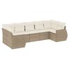 vidaXL 7-delige Loungeset met kussens poly rattan beige