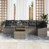 vidaXL Tuin Sofa Set 7 pcs Grijs poly rattan & Gepoedercoat staal
