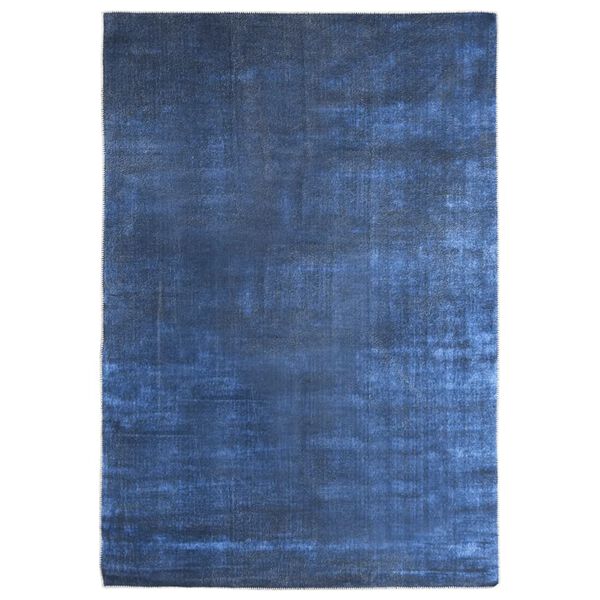 vidaXL Vloerkleed wasbaar opvouwbaar 140x200 cm polyester marineblauw