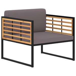 vidaXL Tuinstoelen 2 st met kussens massief acaciahout donkergrijs