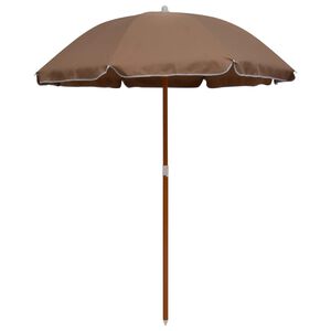 vidaXL Parasol met stalen paal 180 cm taupe