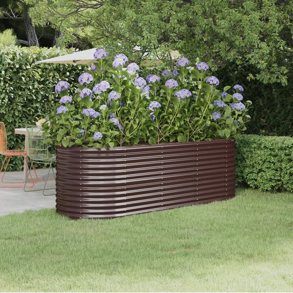 vidaXL Plantenbak 224x80x68 cm gegalvaniseerd staal bruin
