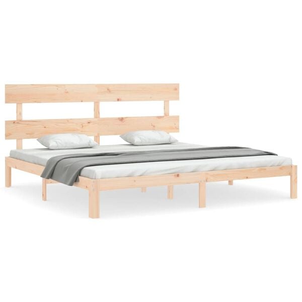 vidaXL Bedframe met hoofdbord massief hout