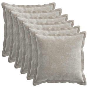 vidaXL Kussensloop 6 pcs HOUTEN Lichtgrijs 45 x 45 cm Chenille Stof