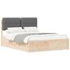 vidaXL Bedframe met Gevoerd Hoofdgedeelte Donkergrijs 160 x 200 cm