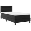 vidaXL Boxspringbed met matras Zwart 90 x 190 cm Kunstleer