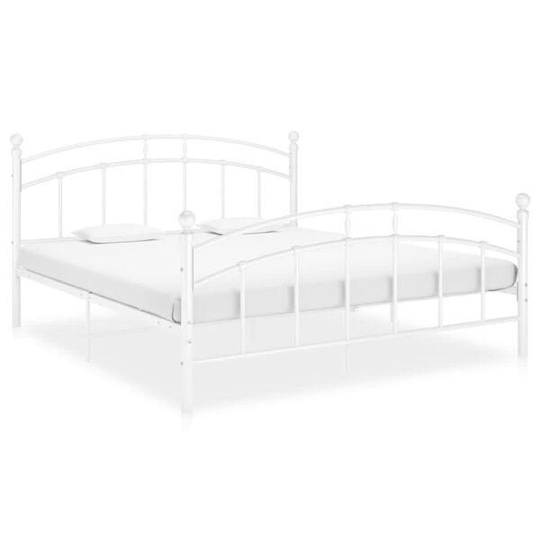 vidaXL Bedframe metaal wit 180x200 cm