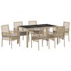 vidaXL Tuin eettafelset 7 st Beige poly rattan