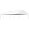 vidaXL Prieel met dak 17,84x5,88x3,75 m polyetheen wit