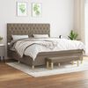 vidaXL Boxspring met matras stof taupe 160x200 cm