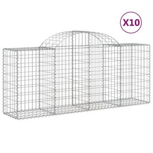 vidaXL Schanskorven 10 st gewelfd 200x50x80/100 cm ijzer