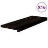 vidaXL Traptreden 16 st 70x25x2 cm massief eikenhout bruin-zwart