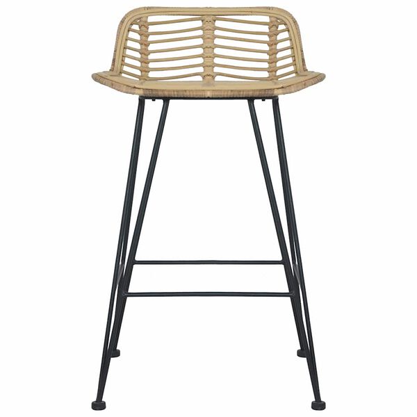 vidaXL Barstoelen 2 st natuurlijk rattan