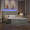 vidaXL Ottoman bed met matrassen en LED's 200x200cm fluweel lichtgrijs