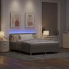 vidaXL LED Box Spring Bed met matras Taupe 140 x 190 cm Stof