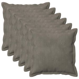 vidaXL Kussensloop 6 st HOUTEN Lichtgrijs 30 x 30 cm Fluweel