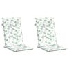 vidaXL Stoelkussens 2 st hoge rug bladpatroon stof