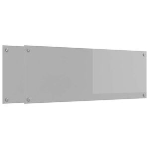 vidaXL Keuken Achterwand 2 pcs Lichtgrijs 110 x 40 cm gehard glas